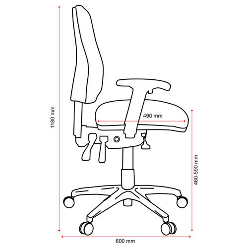 Buro Roma 3 Lever High Back Chair with Seat Slide Safetex Cobalt