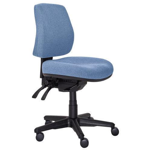 Buro Roma Mid Back Chair 3 Lever Seat Slide No Arms Cobalt SafeTex