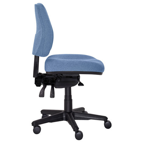 Buro Roma Mid Back Chair 3 Lever Seat Slide No Arms Cobalt SafeTex