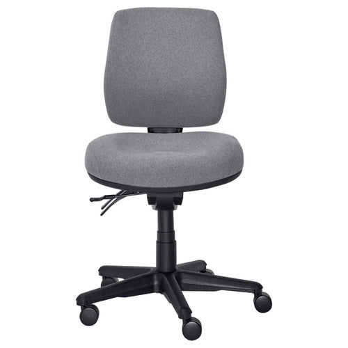 Buro Roma Mid Back Chair 3 Lever Seat Slide No Arms Smoke SafeTex