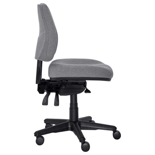 Buro Roma Mid Back Chair 3 Lever Seat Slide No Arms Smoke SafeTex