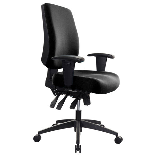Buro Tidal Medium Back Chair Fully Upholstered With Arms Black