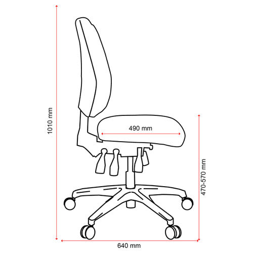 Buro Tidal Medium Back Chair Fully Upholstered With Arms Black
