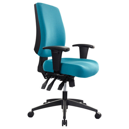 Buro Tidal Medium Back Chair Fully Upholstered With Arms Teal