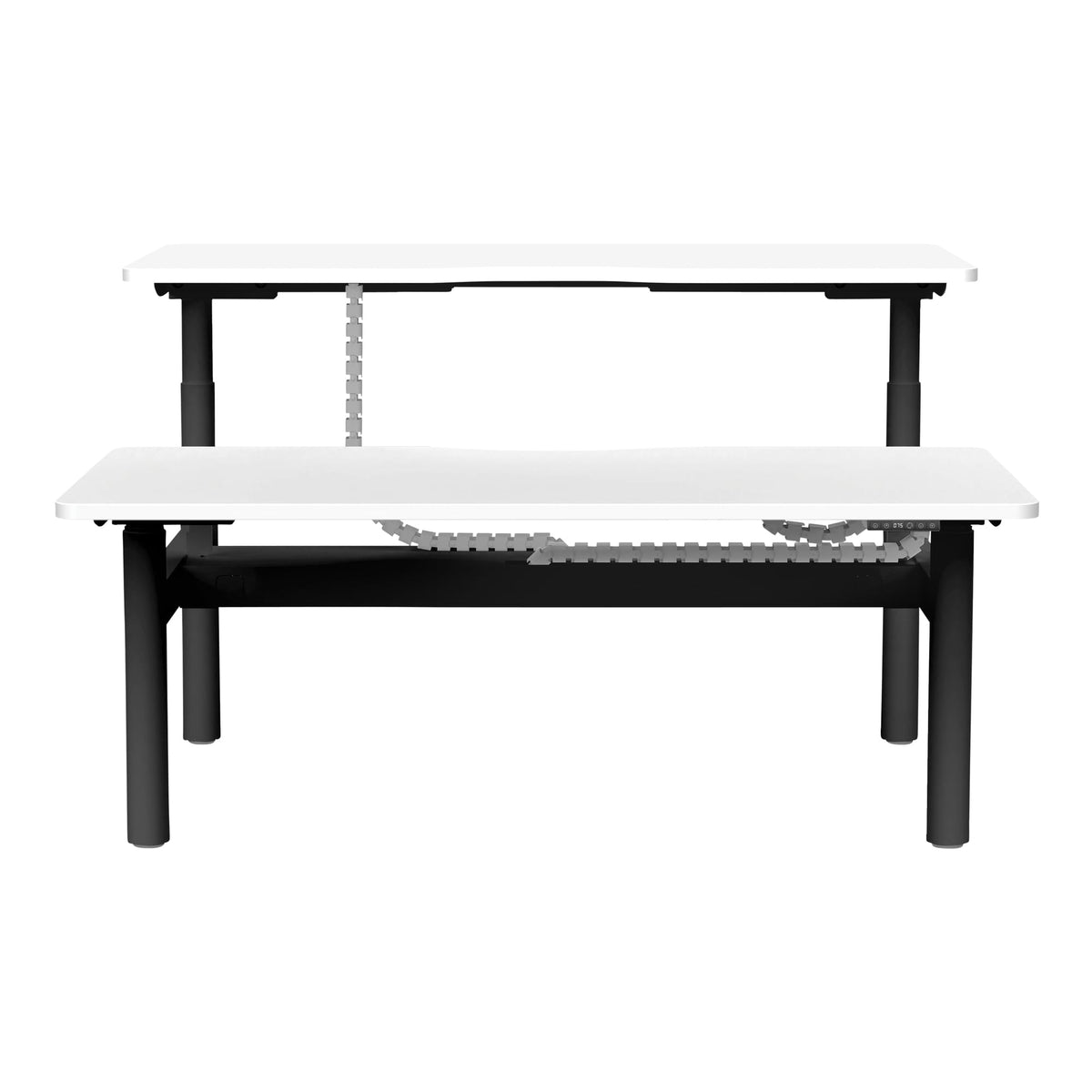 Buro Syntra Back to Back Height Adjustable Desk 1500 x 750mm Black Top White Frame