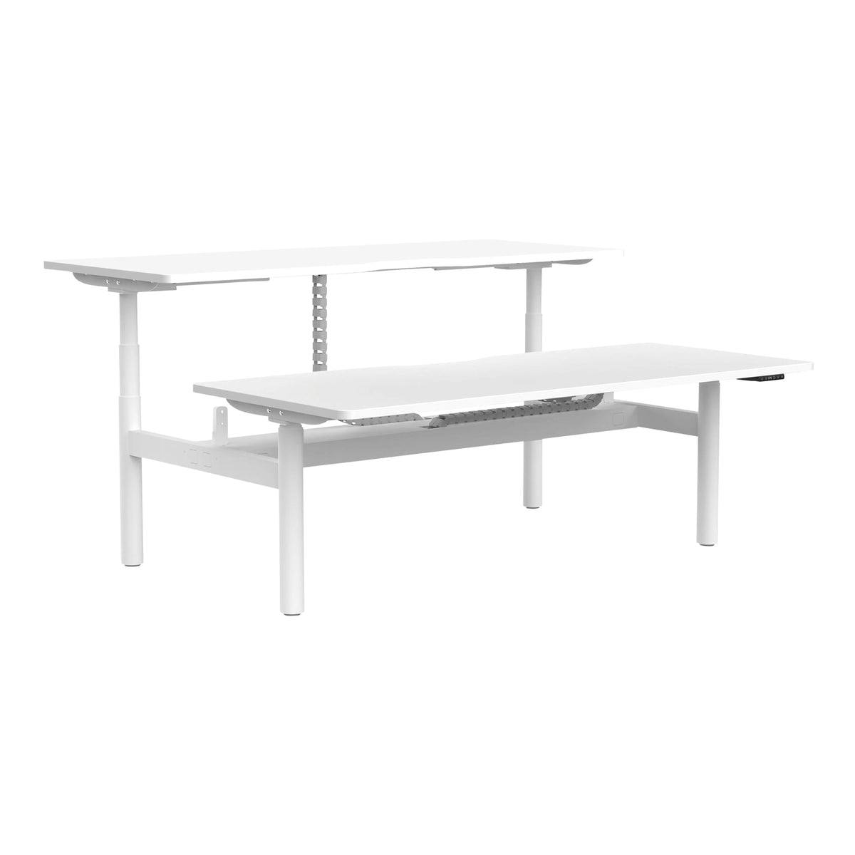 Buro Syntra Back to Back Height Adjustable Desk 1800 x 750mm White Top White Frame