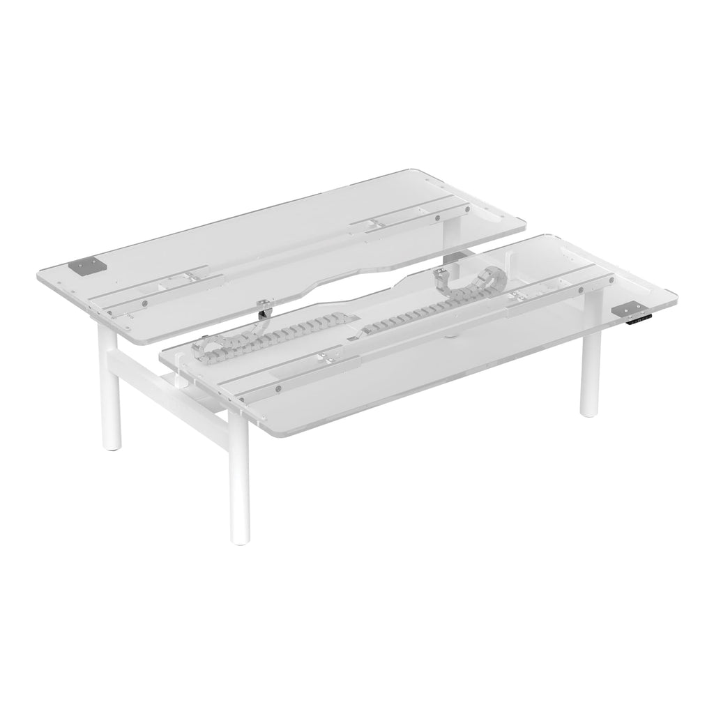 Buro Syntra Back to Back Height Adjustable Desk 1800 x 750mm White Top White Frame