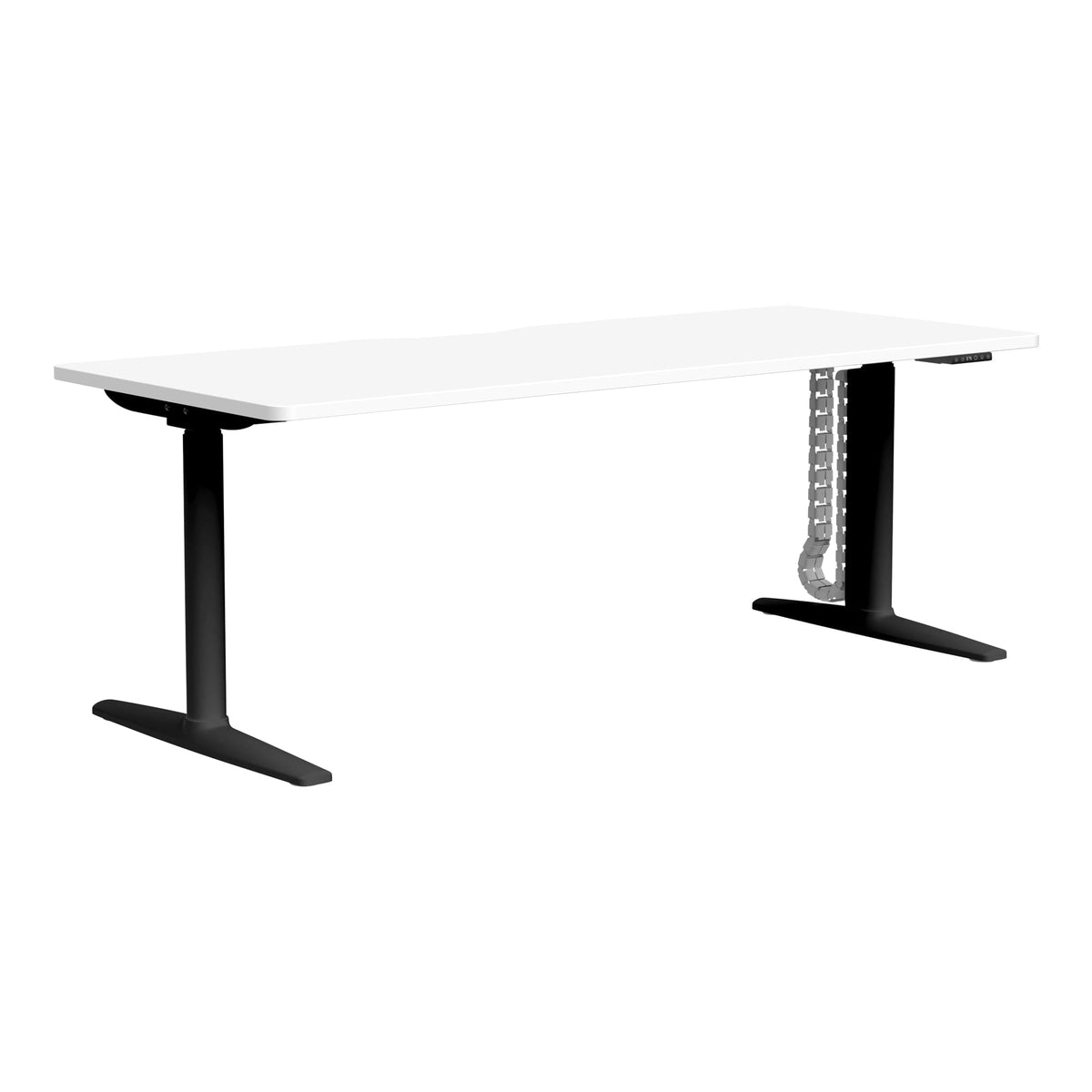 Buro Syntra Height Adjustable Desk 1800 x 750mm Black Top White Frame
