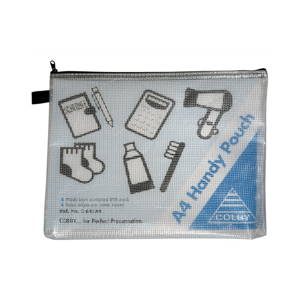 Colby C-641A4 Handy Pouch A4 PVC Zippered Black