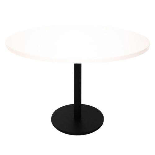 Rapidline Estilo Round Table Flat Disc Base 1200mm Diameter Natural White / Black