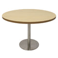 Rapidline Estilo Round Table Flat Disc Base 1200mm Diameter Natural Oak / Stainless Steel