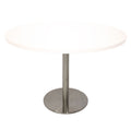 Rapidline Estilo Round Table Flat Disc Base 1200mm Diameter Natural White / Stainless Steel