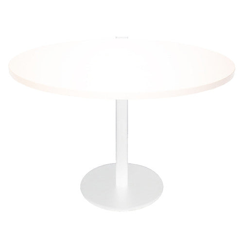 Rapidline Estilo Round Table Flat Disc Base 1200mm Diameter Natural White / White
