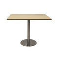 Rapidline Estilo Square Meeting Table Flat Disc Base 900mm Natural Oak / Stainless Steel