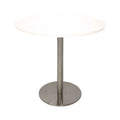 Rapidline Estilo Round Table Flat Disc Base 900mm Diameter Natural White / Stainless Steel