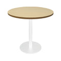 Rapidline Estilo Round Table Flat Disc Base 900mm Diameter Natural Oak / White