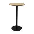 Rapidline Estilo Round Dry Bar Table Flat Disc Base 600mm Diameter Natural Oak / Black