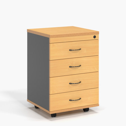 Rapidline Rapid Worker Mobile Pedestal 4 Personal Drawer Beech / Ironstone