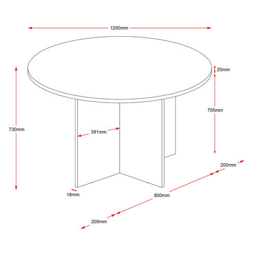 Rapidline Rapid Worker Round Meeting Table 1200mm Diameter Cherry / Ironstone