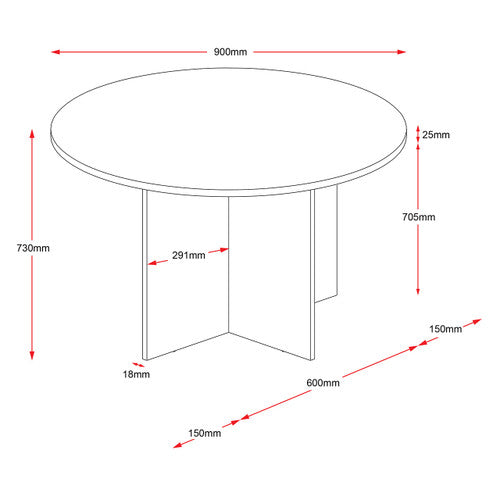 Rapidline Rapid Worker Round Meeting Table 900mm Diameter Beech / Ironstone