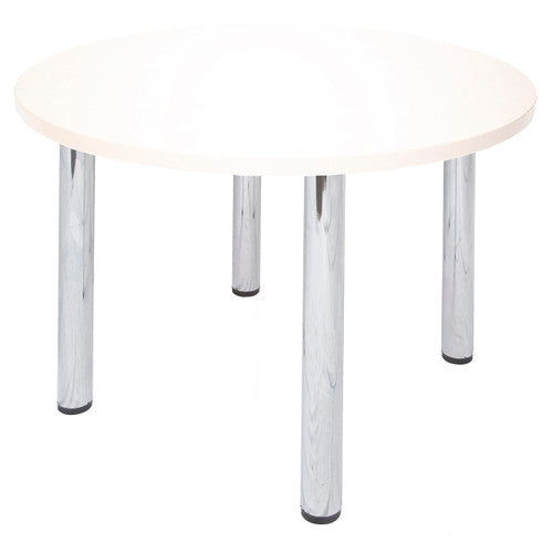 Rapidline Chrome 4 Leg Round Table 900 x 730mm Natural White