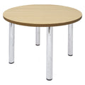 Rapidline Chrome 4 Leg Round Table 900 x 730mm Natural Oak