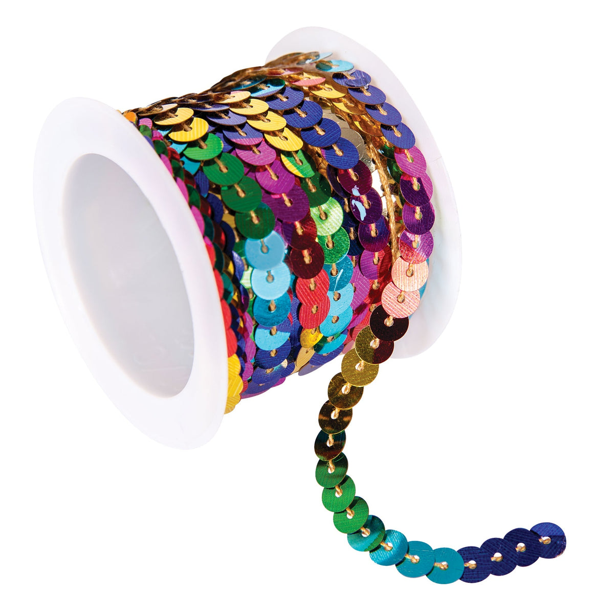 Zart Rainbow Sequin String 5mm x 5 Metres Stitched Metallic Trim