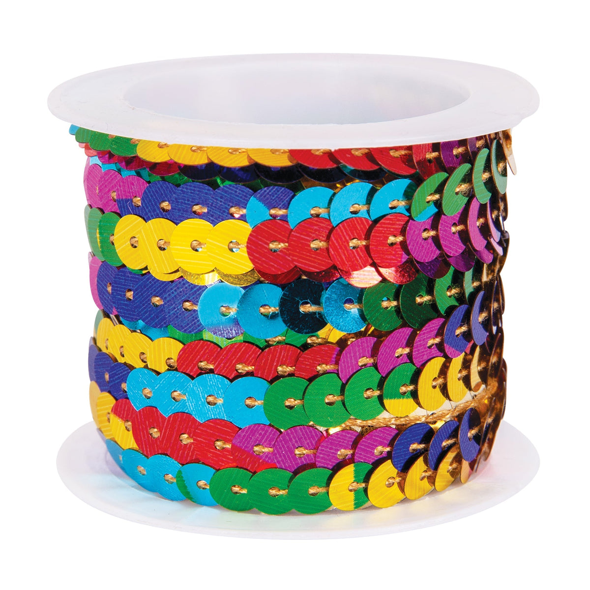 Zart Rainbow Sequin String 5mm x 5 Metres Stitched Metallic Trim