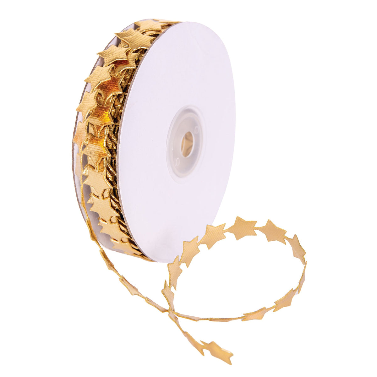 Zart Metallic Star Trim Gold 5 Metres Chain of Metallic Stars