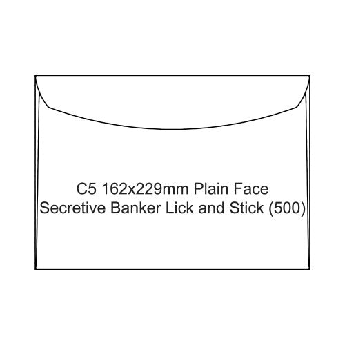 Candida C5 Envelopes Plain Face Secretive Banker Lick and Stick 162x229mm Box of 500