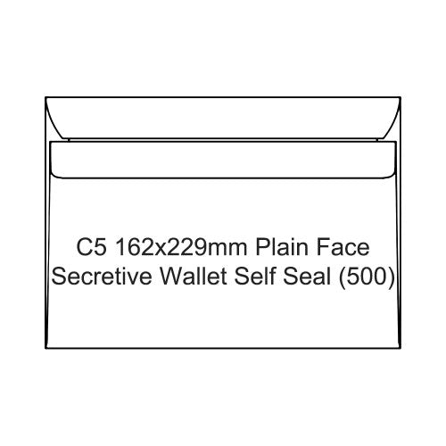 Candida C5 Envelopes Plain Face Secretive Wallet Self Seal Box of 500
