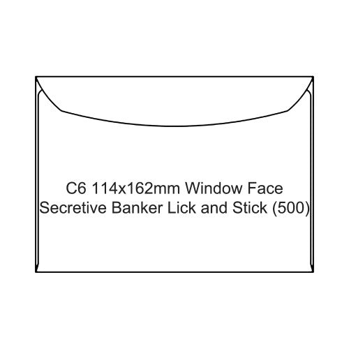 Candida C6 Window Face Secretive Banker Lick and Stick Envelopes Box of 500