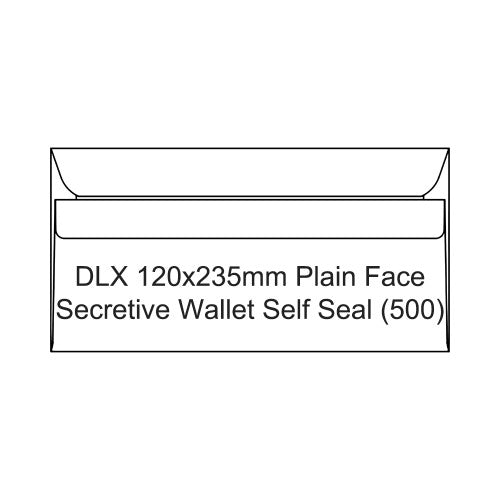 Candida DLX Envelopes Plain Face Secretive Wallet Self Seal 120x235mm Box of 500