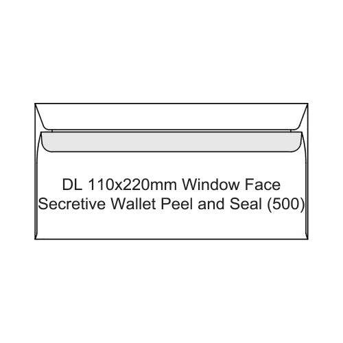 Candida DL Window Face Secretive Wallet Peel and Seal Envelopes Box of 500