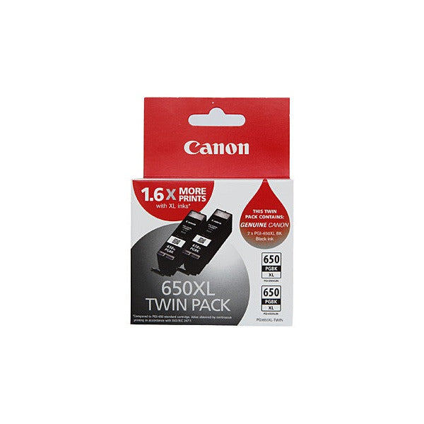 Canon PGI650XLBK High Yield Black Ink Cartridge Twin Pack