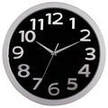 Carven Wall Clock 330mm Silver Rim Black Face