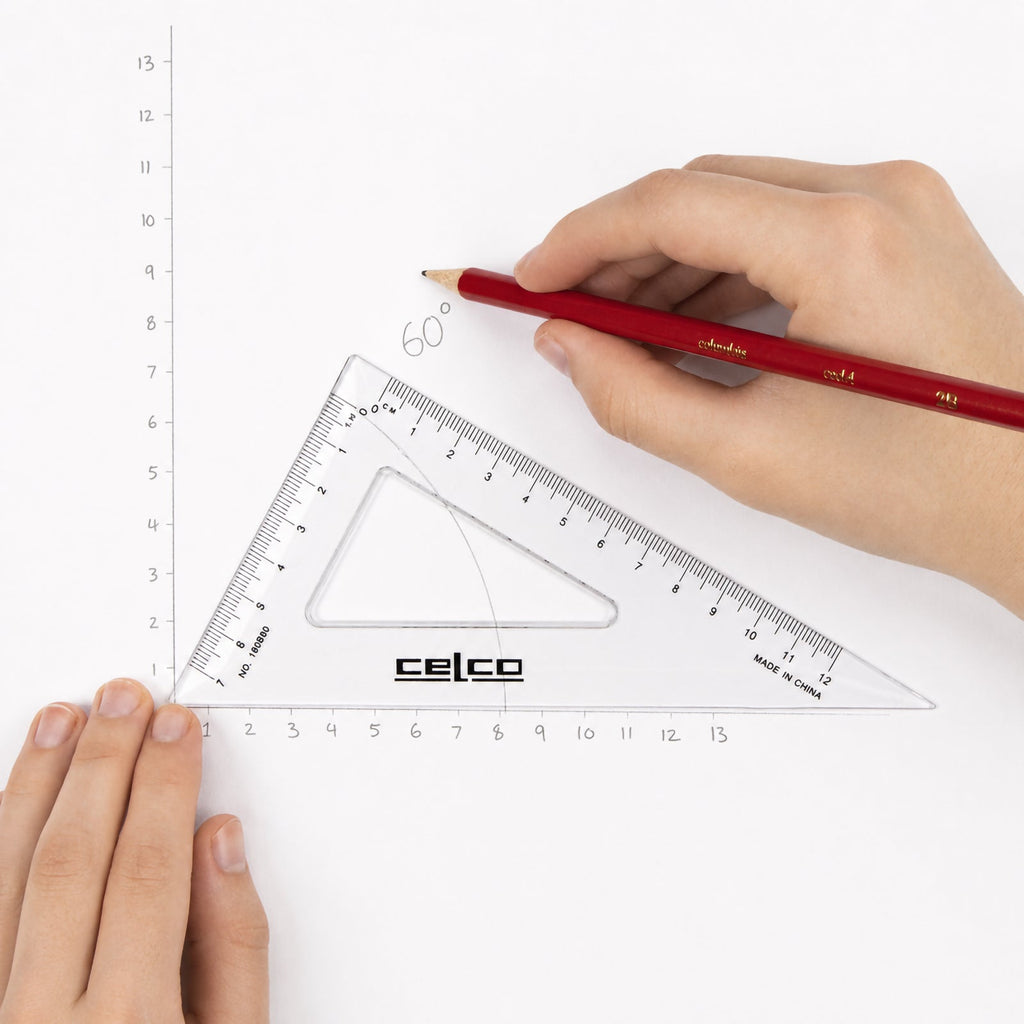 Celco 60 Degree Set Squares 16cm Clear
