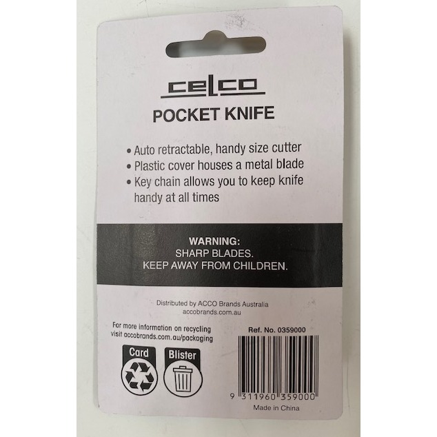 Celco Knife Cutter Pocket Yellow