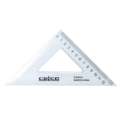Celco 45 Degree Set Square 21cm Clear