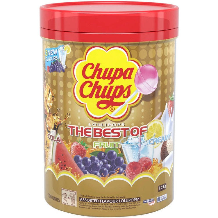 Chupa Chups Tub of 100 Lollipops 1.2kg