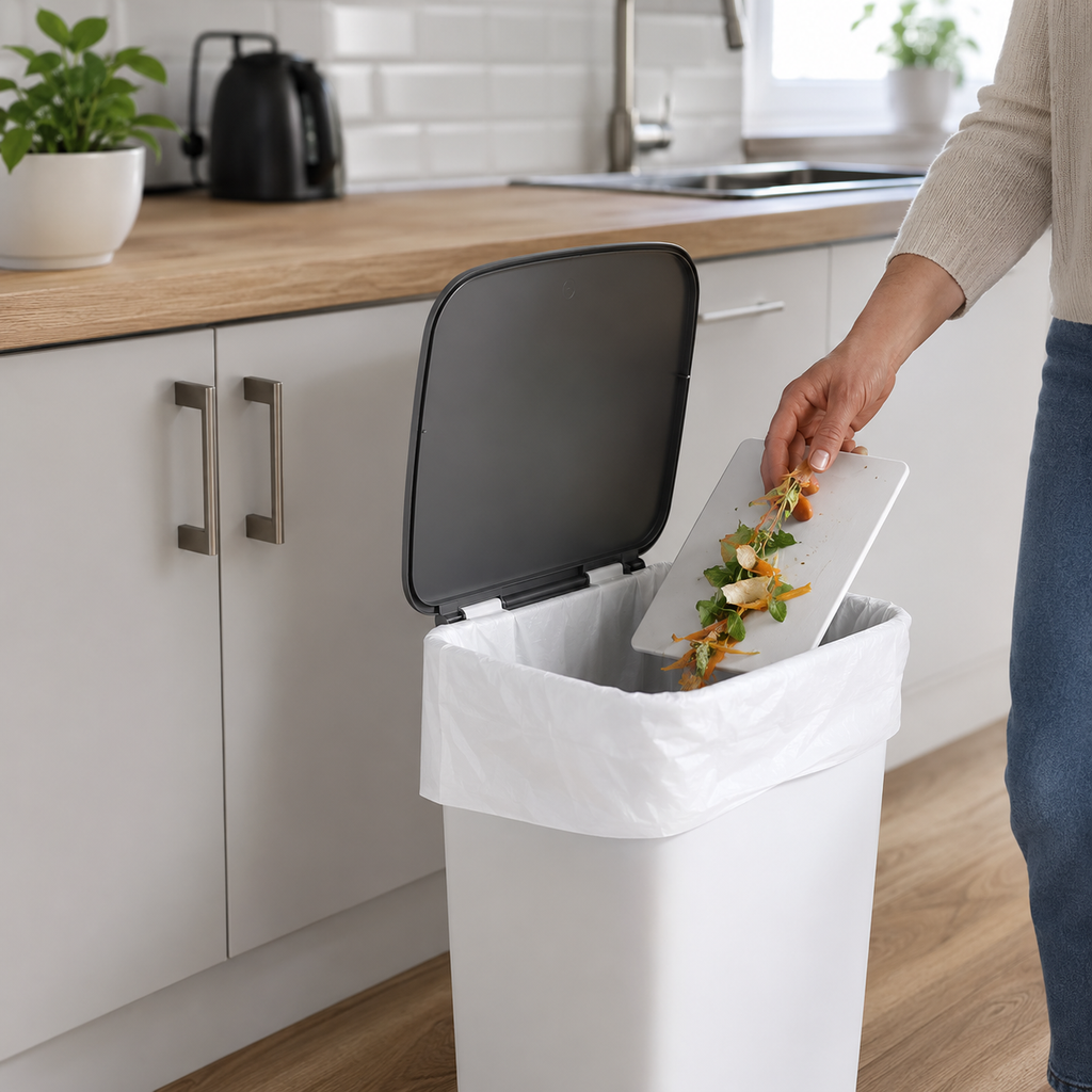 The Note Group Clean Wiz Oxo-Biodegradable Kitchen Tidy Liners Large 36L White Pack of 50 Box of 20