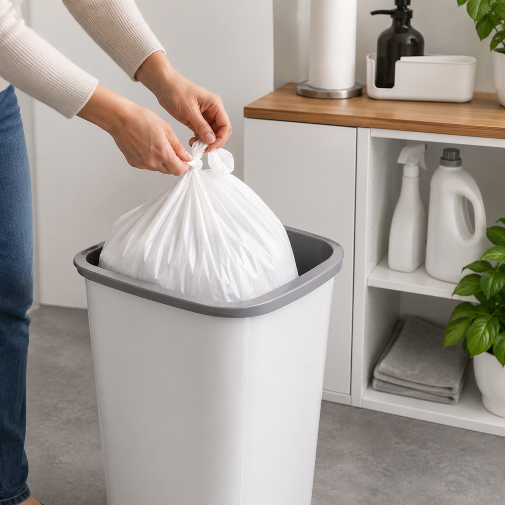 The Note Group Clean Wiz Oxo-Biodegradable Kitchen Tidy Liners Large 36L White Pack of 50 Box of 20