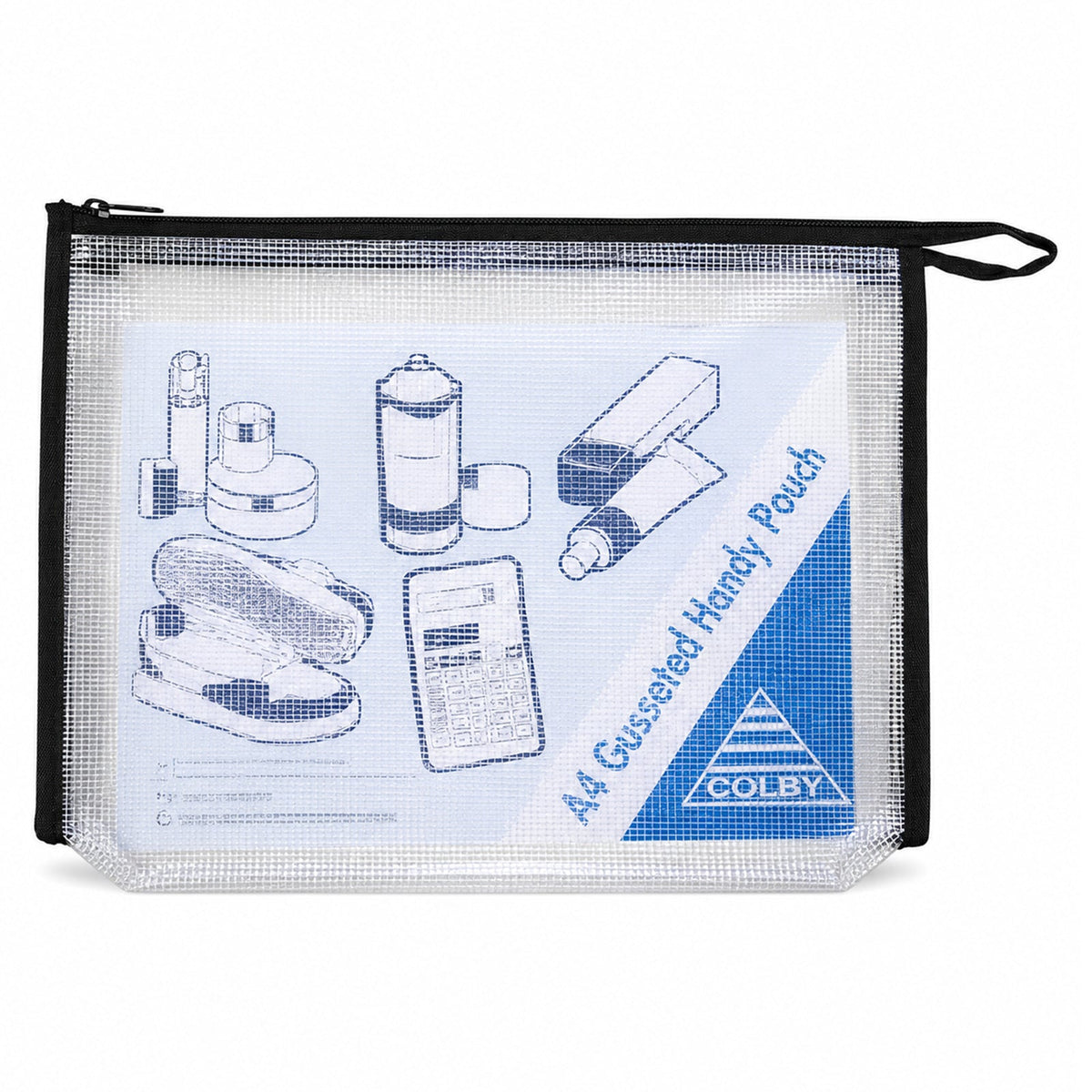 Colby A4 Gusseted Handy Pouch with Black Zip
