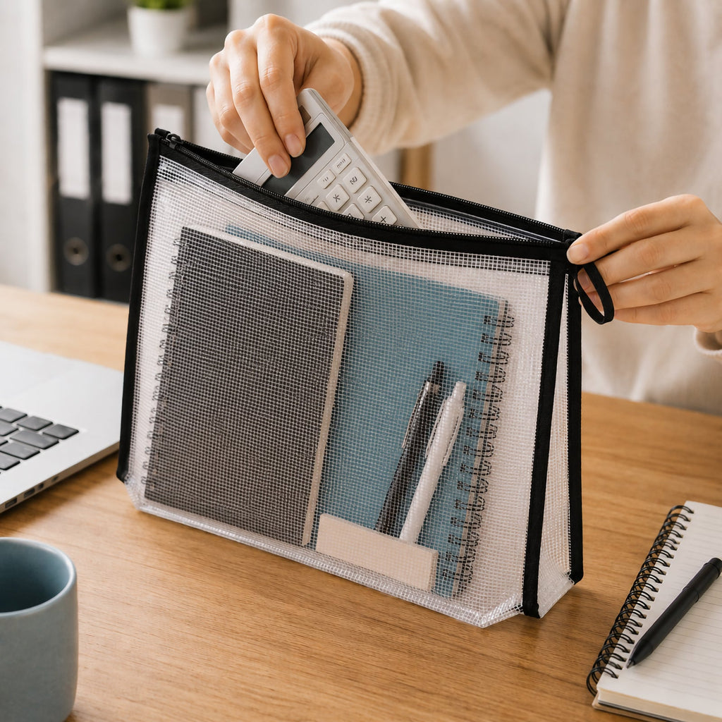 Colby A4 Gusseted Handy Pouch with Black Zip