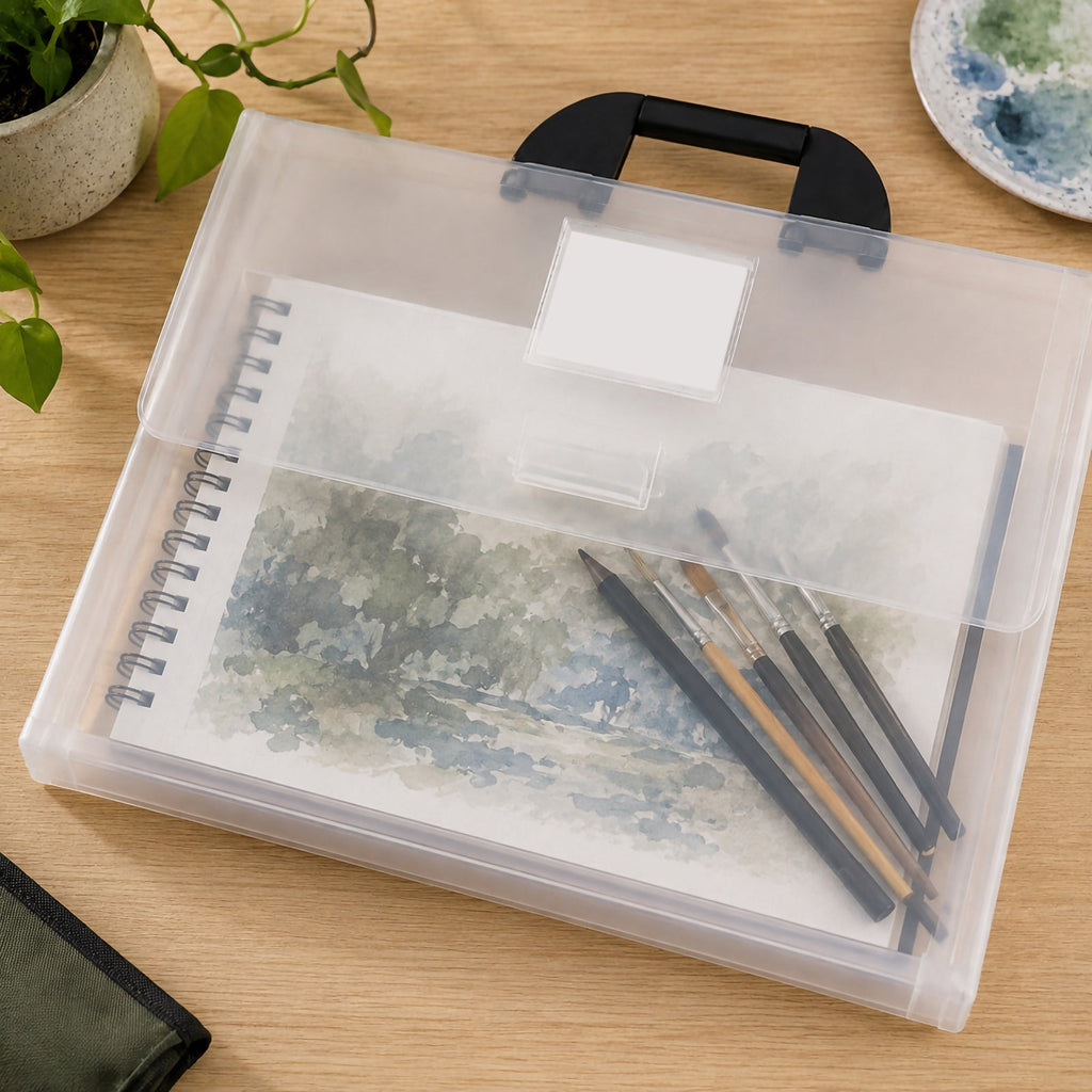 Colby Art A4 Gusseted Art Carry Satchel Clear
