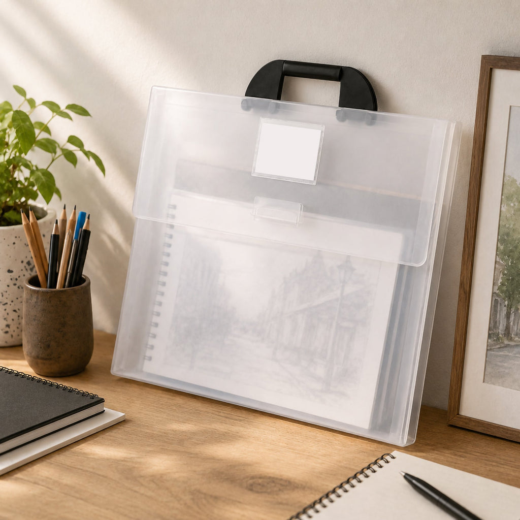Colby Art A4 Gusseted Art Carry Satchel Clear