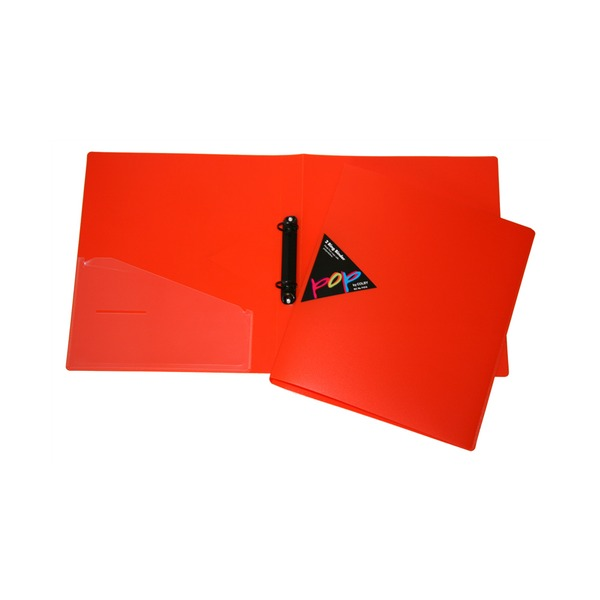 Pop A4 20 Ring Binder Translucent Orange