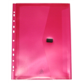 Pop A4 Polywally Binder Wallet with Hook and Loop Pink