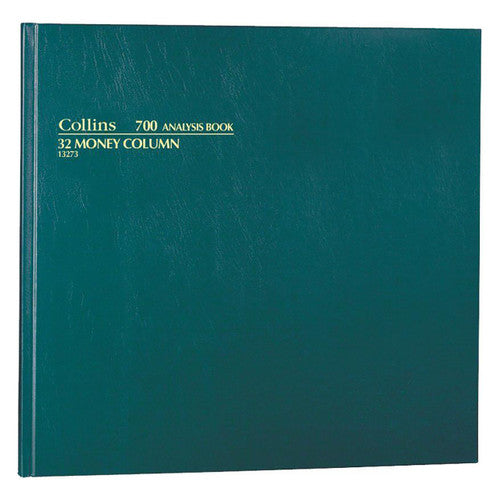 Collins 13273 Analysis Book Series 700 32 Money Column Green Cover