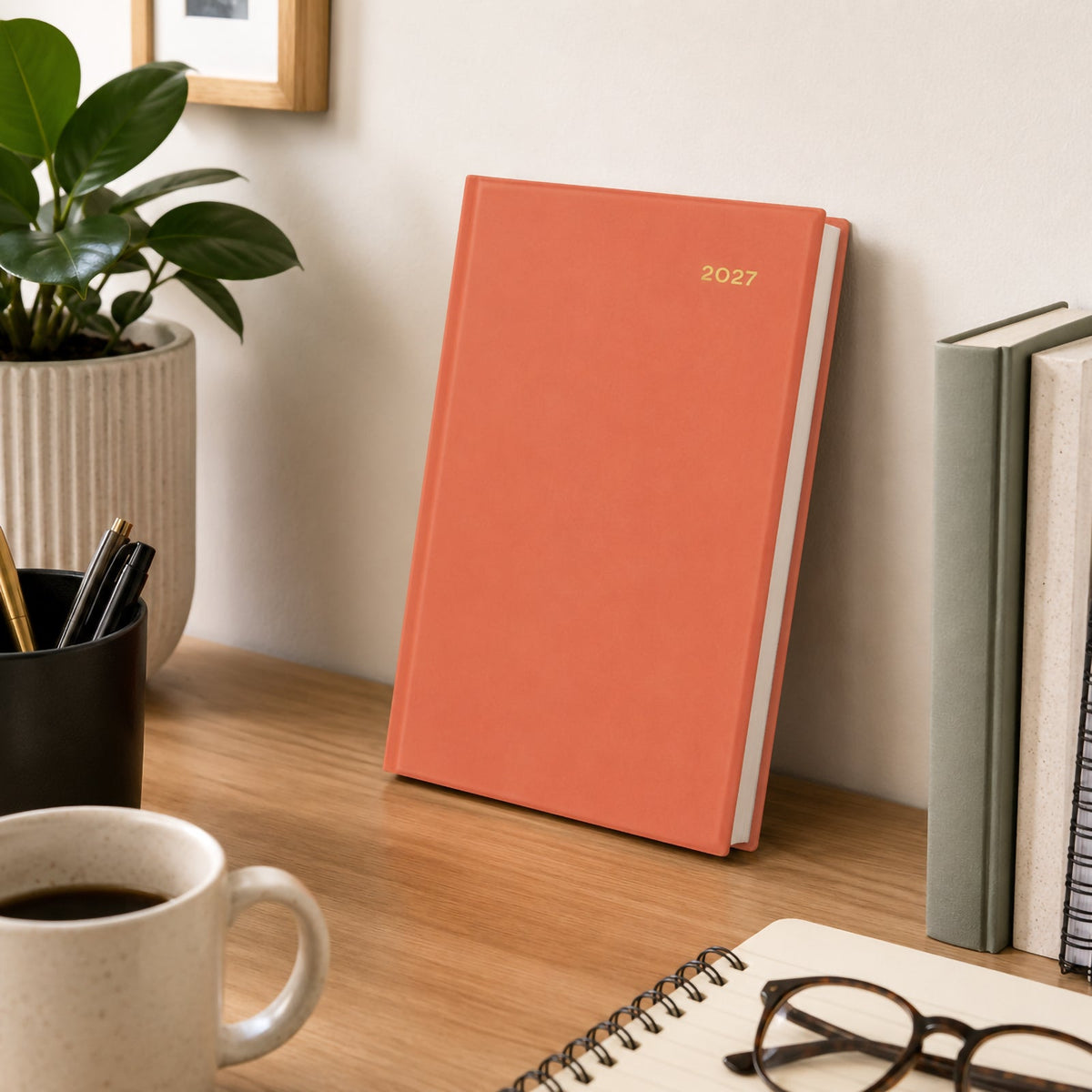 Collins Belmont Colours Diary 2027 A5 Day to a Page Orange